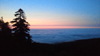 斜里岳からのオホーツクの雲海上に夕焼け